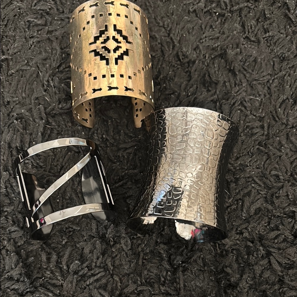 Charlotte Russe Gold and Silver Cuff Bracelets